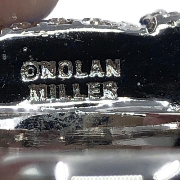 Silver Tone Nolan Miller Clear and Blue Stone Ring - Picture 8 of 10